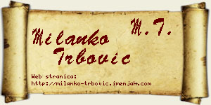 Milanko Trbović vizit kartica